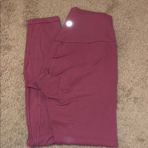 Pink lulu lemon size 4 leggings 25”